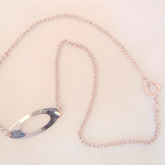 Vintage AVON Anklet Silver Tone 9" Retro 1978 Oval Ankle Bracelet - Picture 4 of 8